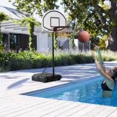 Aosom Poolside Basketball Hoop Stand Portable Basketball System Goal,  Adjustable Height 3'-4', 30" Backboard
