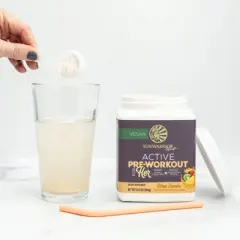 Active Pre-Workout Powder for Her, Women's Preworkout Powder, 150mg Caffeine, Sunwarrior, Citrus Sunrise, 30 Servings