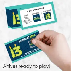 Big Dot of Happiness Boy 13th Birthday - Official Teenager Birthday Party Game Scratch Off Cards - 22 Count