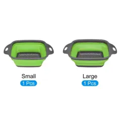 Unique Bargains Collapsible Colander Set Square Foldable Food Strainer with Handle Space Saving Design