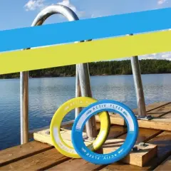 Activ Life Rings for Kids - Basket Stuffers for Boys Toys - Fun Spring Pool Beach Family Games - Ages 4-12, Cyan and Yellow