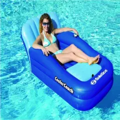 Swim Central Inflatable Swimming Pool Lounger with Ice Cooler - 64" - Blue