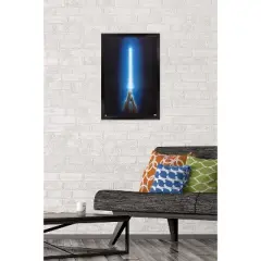 Trends International Star Wars: Original Trilogy - Blue Lightsaber Framed Wall Poster Prints