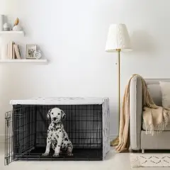 Sweet Jojo Designs Girl Dog Crate Kennel Cover 36in. Watercolor Floral Purple White and Grey