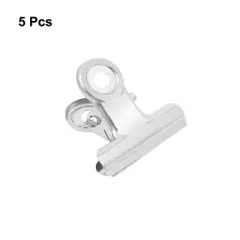 Unique Bargains Width Stainless Steel File Ticket Organizer Clamp Clips 5 Pcs 1.2" Width