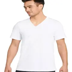 Jockey Men's Made in America 100% Cotton V-Neck T-Shirt - 2 Pac