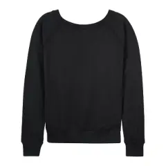 Women's - Peanuts - Snoopys Cocoa Shoppe Lightweight French Terry Wide Neck Long Sleeve Graphic Shirt