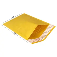 UOFFICE Pack of 100 Kraft Bubble Mailers 6.5"x10" #0 Self-Seal Padded Envelopes