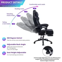 APRILSOUL Seat Height Adjustable Swivel Racing Office Computer Ergonomic Video Game Chair