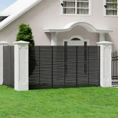 SEVOBAL 6pc Patio Screen Patio Privacy Porch Screen Patio Screens Paged Patio Decorative Screens Patio Screen Decor Outdoor, Black, 272.82"*15.75"*72"