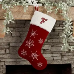 Personalization Mall Winter Wonderland Embroidered Initial Christmas Stocking