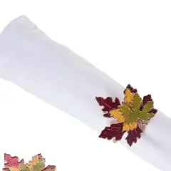 C&F Home Maple Leaves Napkin Rings Set of 4