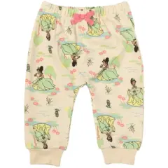 Disney Princess Ariel Tiana Belle Baby Girls French Terry 3 Pack Pants Newborn to Infant