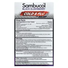 Sambucol Black Elderberry, Cold & Flu Relief, 60 Tablets