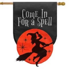 Briarwood Lane Halloween Burlap House Flag 40x28 For Outdoor Come in For a Spell For Halloween House Flag