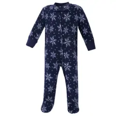 Hudson Baby Baby Fleece Zipper Sleep and Play 2pk, Navy Snowman