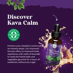 Kava Kava Complex, Mood Support Supplement, Calming High Concentration Extract with Chamomile & Lavender Flavor, Nature's Craft, 60ml