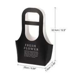 Unique Bargains Flower Bouquet Packaging Bag 5 Pcs Paper Gift Bag with Handle Black