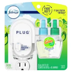 Febreze Plug Starter Kit Gain Original Air Freshener Refill - 0.87 fl oz/2ct