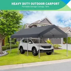 Outdoor Carport, Heavy Duty Car Canopy, Portable Garage Party Tent, Carport Shelter for Car Bike Boat Yellow