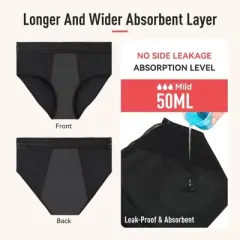 CARER 2pk Menstrual Underwear for Women Lace Period Panties Leak-proof Washable - Mild Absorbency
