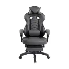 Ridstar Electro Racing Style Fully Reclining Office Chair with Footrest-Grey