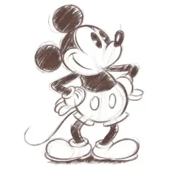 Girl's Disney Mickey Mouse Vintage Sketch T-Shirt