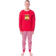 SpongeBob SquarePants Get Happy Character Adult Unisex Sleep Pajama Set Red