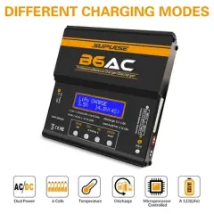 SUPULSE iMAX EXAC00005 B6 AC Professional Balance Charger/Discharger System with Temperature Sensor, Cooling Fans, and Multi-plug Adapter Line