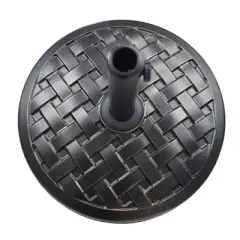 40lb Round Cement Umbrella Stand Bronze/Black - Oakland Living