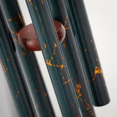 Woodstock Chimes Marble Wind Chime Satin Green Gold Vein 24"