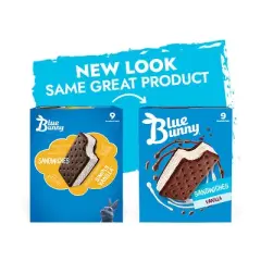 Blue Bunny Frozen Premium Sandwiches Vanilla - 9ct