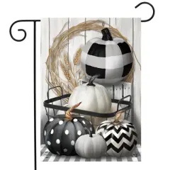 Briarwood Lane Garden Flag 12x18 For Outdoor Black White Pumpkins Fall For Fall Garden Flag Flags For Outside