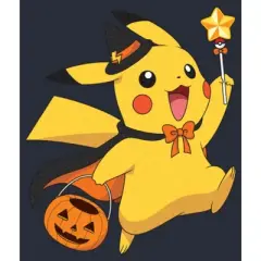 Junior's Pokemon Halloween Pikachu Wizard Costume Festival Muscle Tee
