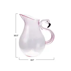 Storied Home 2.5-Quart Acrylic Pitcher with Flamingo Handle, Pink