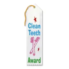 Beistle Clean Teeth Award Ribbon, 2" x 8", (6/Pkg) Multicolored