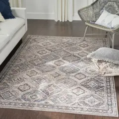 Nicole Curtis Machine Washable Mosaic Bordered Indoor Rug