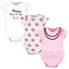 Little Treasure Baby Girl Cotton Bodysuits 3pk, Bestie