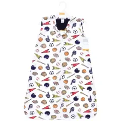 Hudson Baby Infant Boy Plush Faux Fur Sleeping Bag, Wearable Blanket, Sports Fan