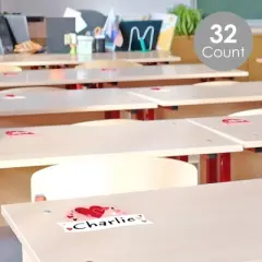 Big Dot of Happiness Valentine's Day Hearts - DIY Blank Paper Desk or Locker Labels - Classroom Name Tags - Set of 32