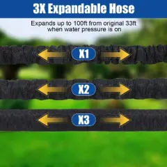 GardenJoy Expandable Water Hose 100ft (50ft &times; 2Pack) with 7 Function Spray Nozzle