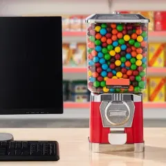 VEVOR Gumball Machine for Kids, 17"H Home Candy Vending Machine, PC Gumball Dispenser, Bubble Gum Machine for Game Stores, Coin Operated Gumball Bank
