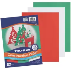Tru-Ray&reg; Construction Paper, Heavyweight, Holiday Assortment, 9" x 12", 150 Sheets