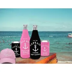 DORADREAMDEKO Captains Hat, Captain First Mate, Christmas Gifts - Pink and Black