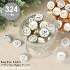 Big Dot of Happiness Religious Easter - Christian Holiday Party Small Round Candy Stickers - Party Favor Labels - 324 Count