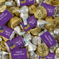 105 pcs Mardi Gras Candy Hershey's Chocolate Mix (1.75 lb) - By Just Candy