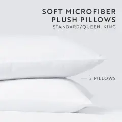 2-Pack Plush Bed Pillows Set - Soft Cover & Fill, Hypoallergenic, Gentle Support, King & Standard/Queen - Becky Cameron