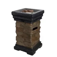 Northlight 18.75" Classic Stone Outdoor Table Top Gas Fire Pit