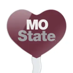 NCAA Missouri State University Primary Logo Heart Love Cupcake Picks Toppers Decoration Set of 6