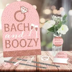 Big Dot of Happiness Bride Squad - DIY Rose Gold Bridal Shower or Bachelorette Party Bach and Boozy Signs - Drink Bar Decorations Kit - 50 Pieces